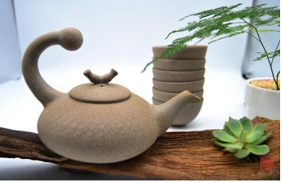 定瓷茶器：原礦粗瓷一枝獨(dú)秀套裝，精美跳刀紋裝飾，更顯與眾不同